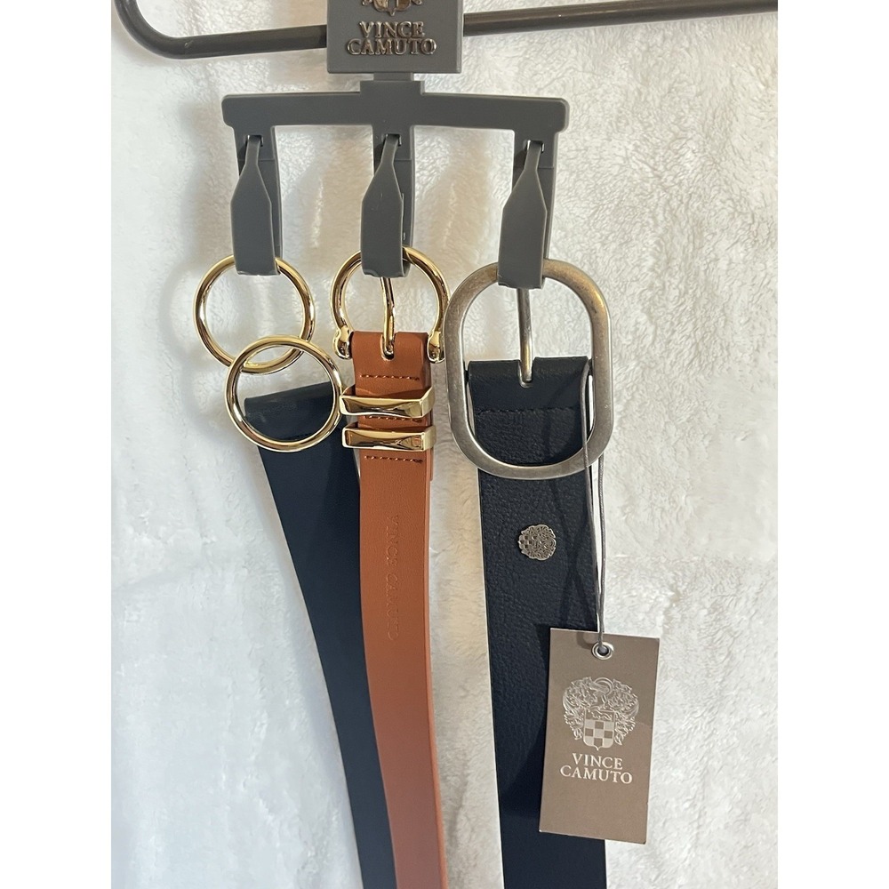 Vince Camuto Mens Belt 3 pack (2 black & 1 brown) Size Medium